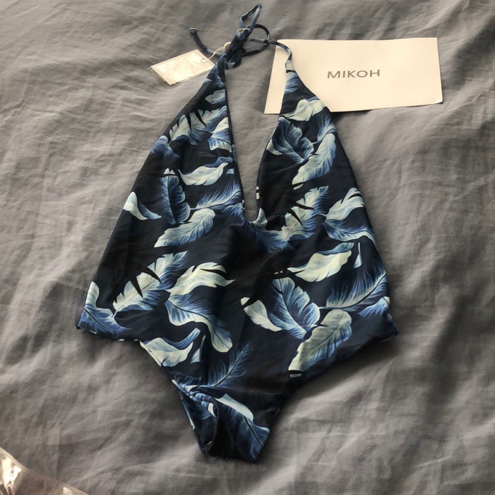 Mikoh Hinano low V cut halter one piece suit